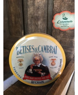 Bêtises de Cambrai boîte ronde citron/orange Bêtises de Cambrai boîte ronde citron/orange