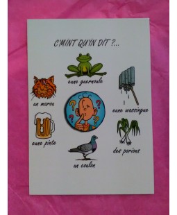 Carte postale C'mint qu'il dit (avec chat) Carte postale C'mint qu'il dit (avec chat)